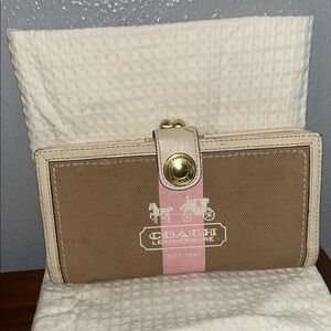 Coach Leatherware Tan and Pink Wallet